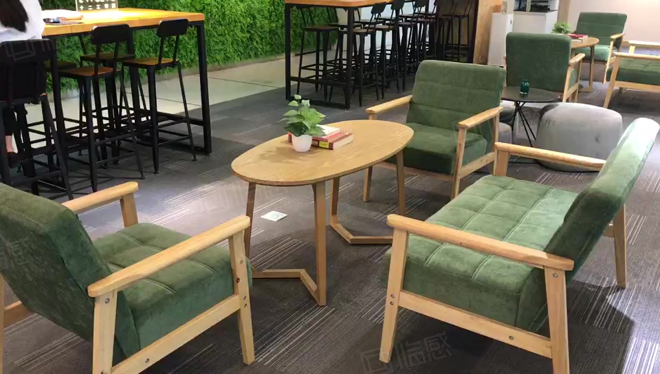 视频 前台 会客区域 办公区域 会议室 茶水吧 休息间